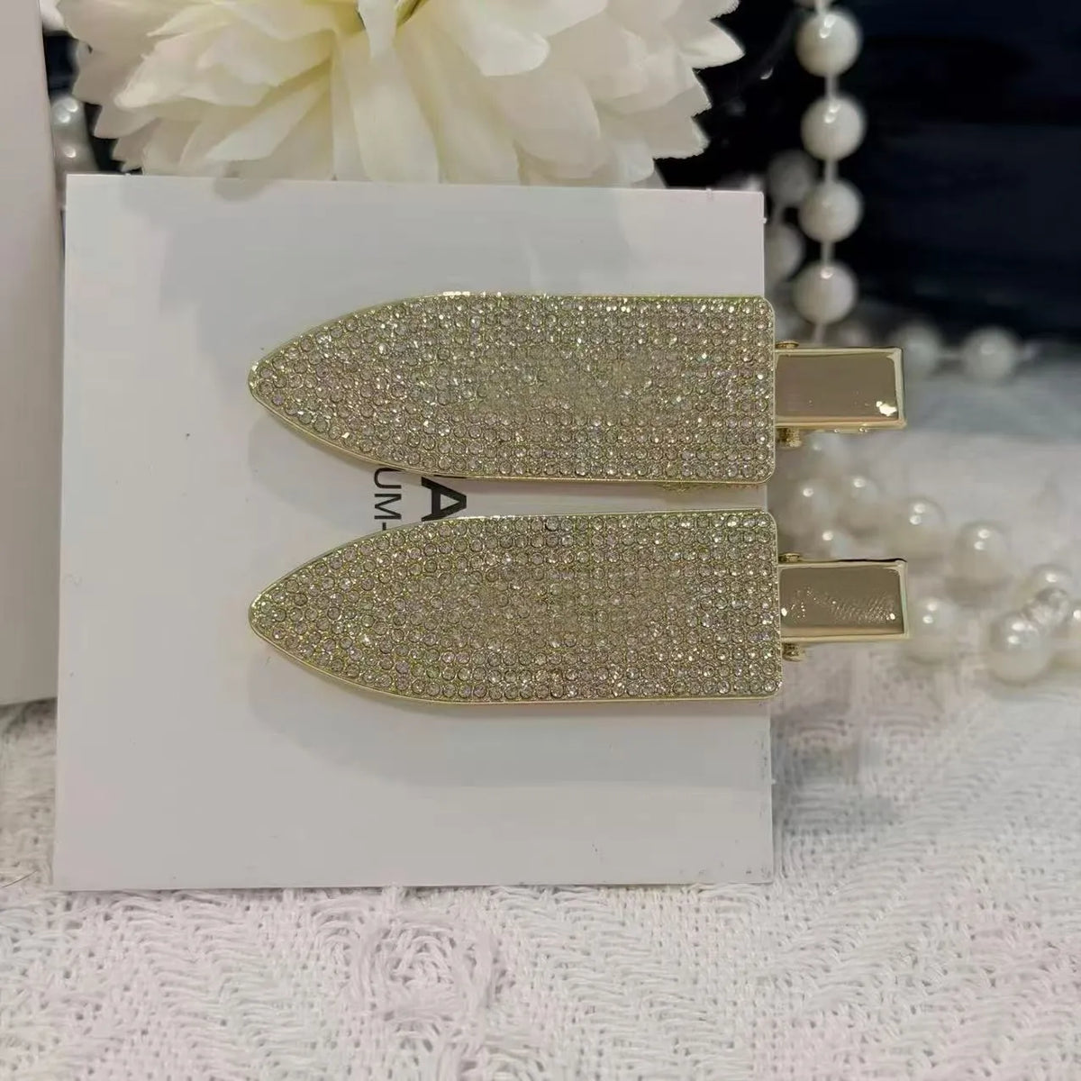 Chanel Rhinestone-Embellished Hair Clip - Gold