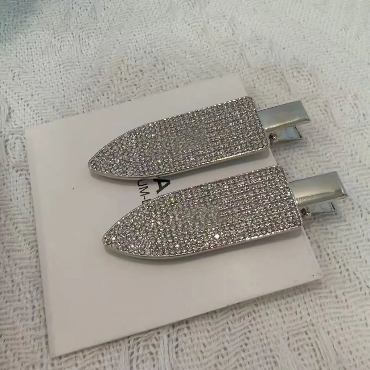 Chanel Rhinestone-Embellished Hair Clip - Silver