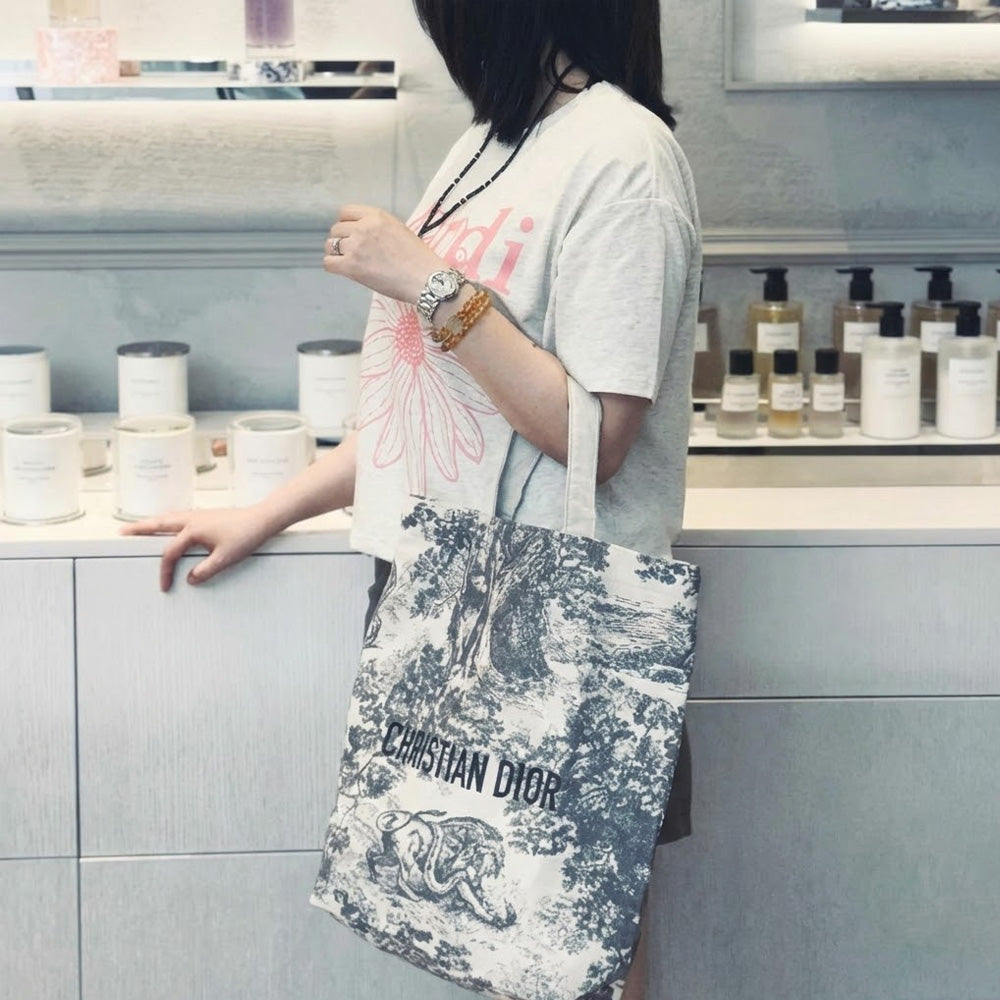 Christian Dior Jungle Toile de Jouy Canvas Tote Bag