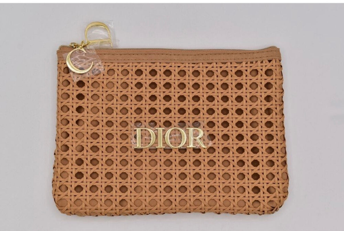 Dior Limited Edition Solar Woven Style Zipper Pouch