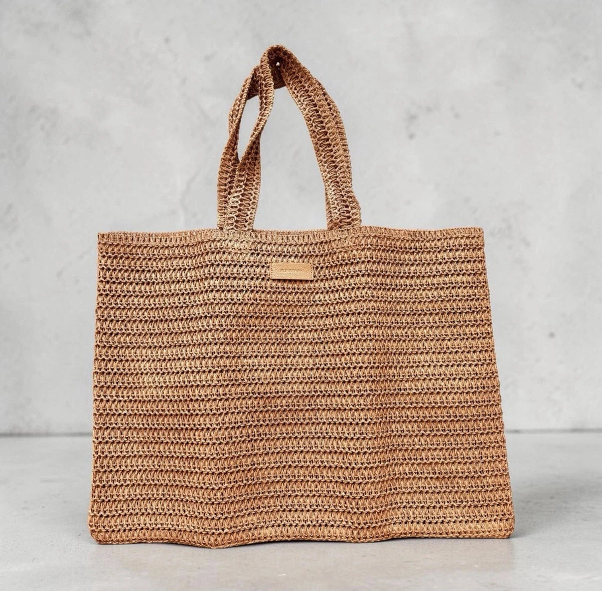 Burberry Woven Raffia Straw Shoulder Tote Bag