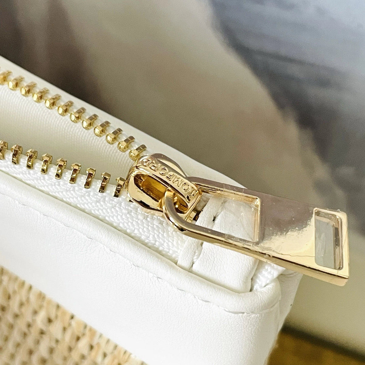 Tom Ford Woven Straw Raffia Zip Clutch Bag