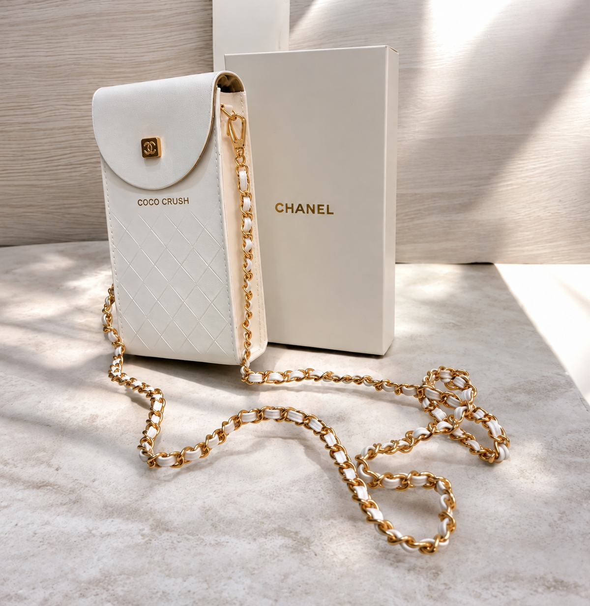 Chanel Coco Crush Limited Edition Phone Bag - White