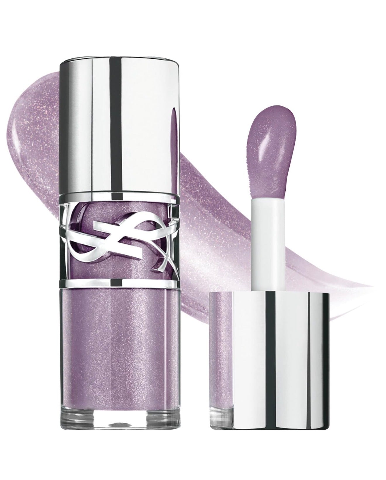 YSL Loveshine Plumping Lip Oil Gloss 01 Thunder Stealer – Icy Lavender Shimmer & High-Shine Lip Oil