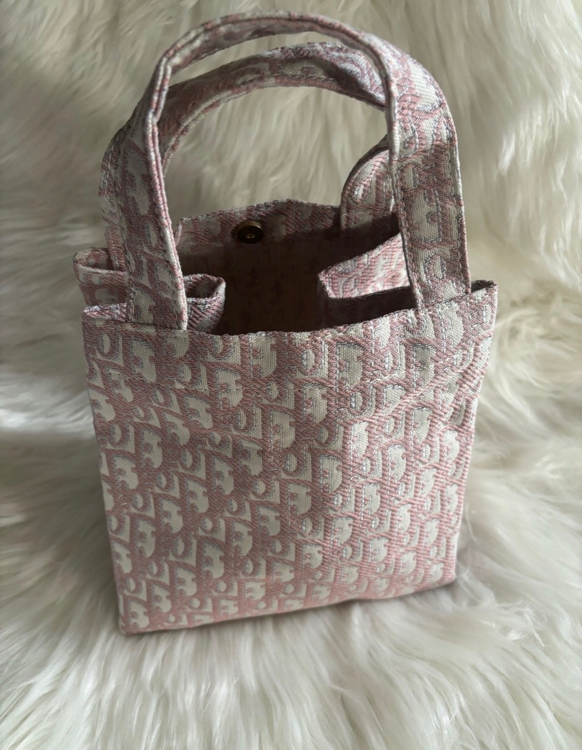 Dior Pink Mini Bucket Handbag All Over Print