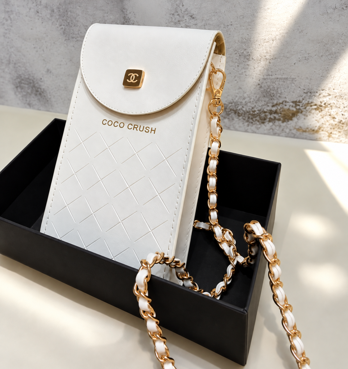 Chanel Coco Crush Limited Edition Phone Bag - White