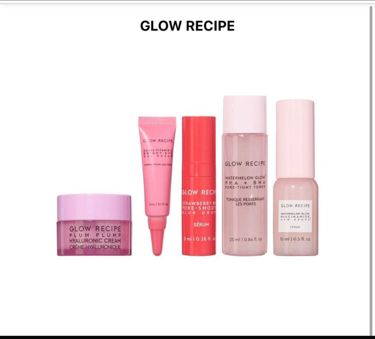 Bundle of 5 Glow Recipe Sets (5 pc each boxed)