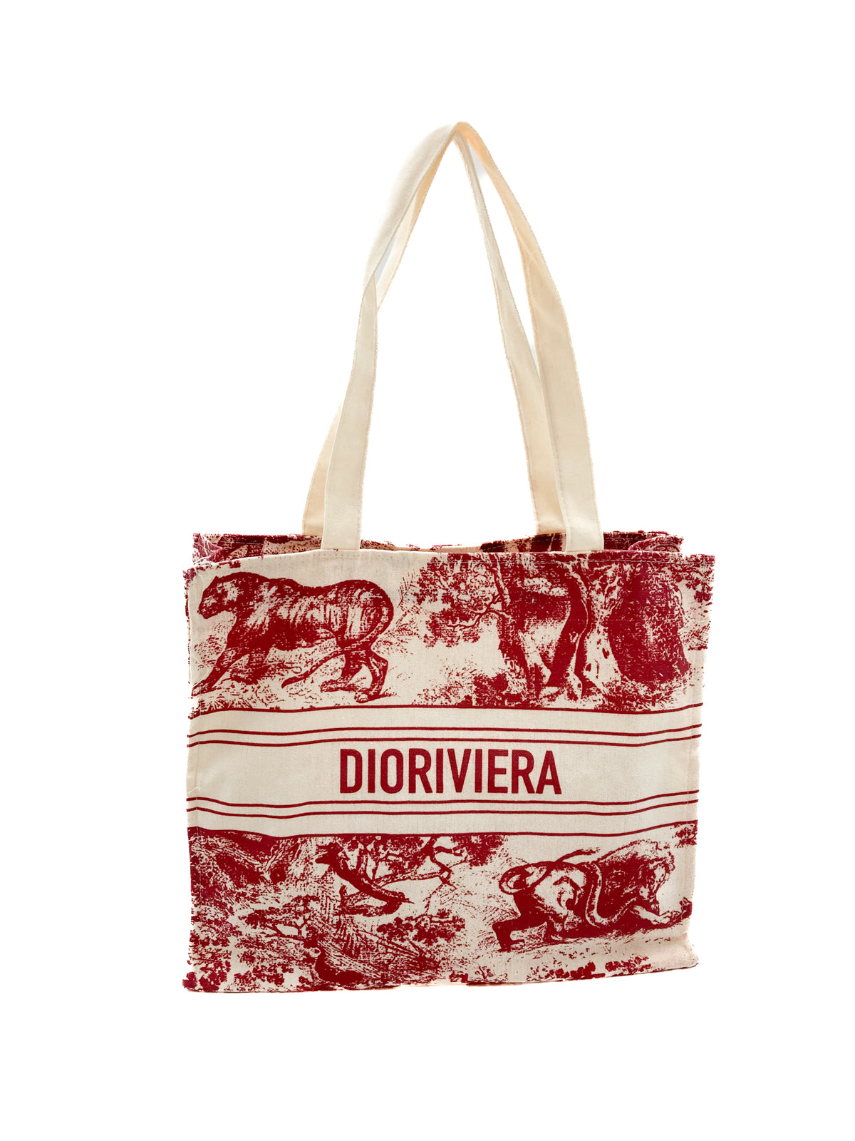 Dior Riviera Toile de Jouy Tote Bag - Red