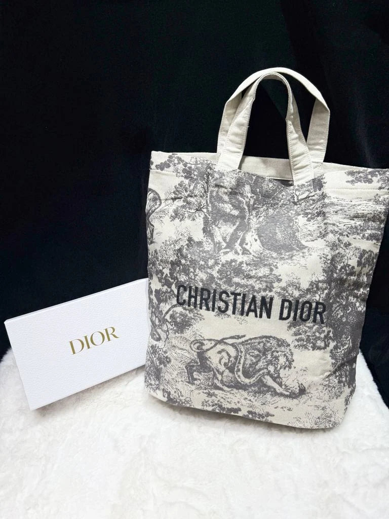 Christian Dior Jungle Toile de Jouy Canvas Tote Bag