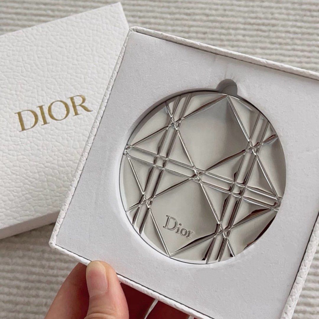 Dior Metal Cannage Double-Sided Mirror - Silver