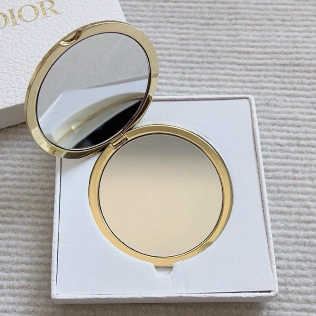 Dior Metal Cannage Double-Sided Mirror - Gold