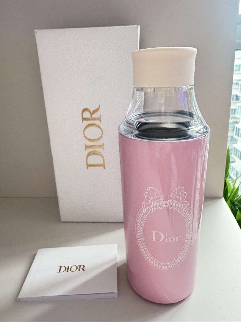 Dior Riviera Cold Brew Glass Cup with Pink Silicone Sleeve