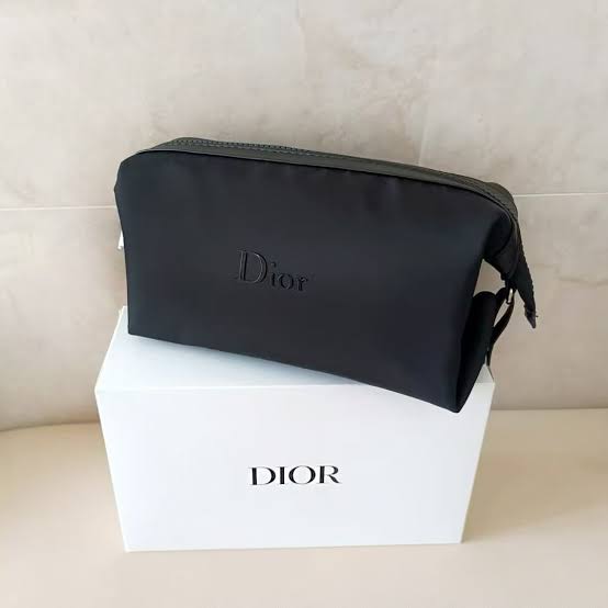 Dior Embossed Logo Matte Rubber Clutch Makeup Pouch