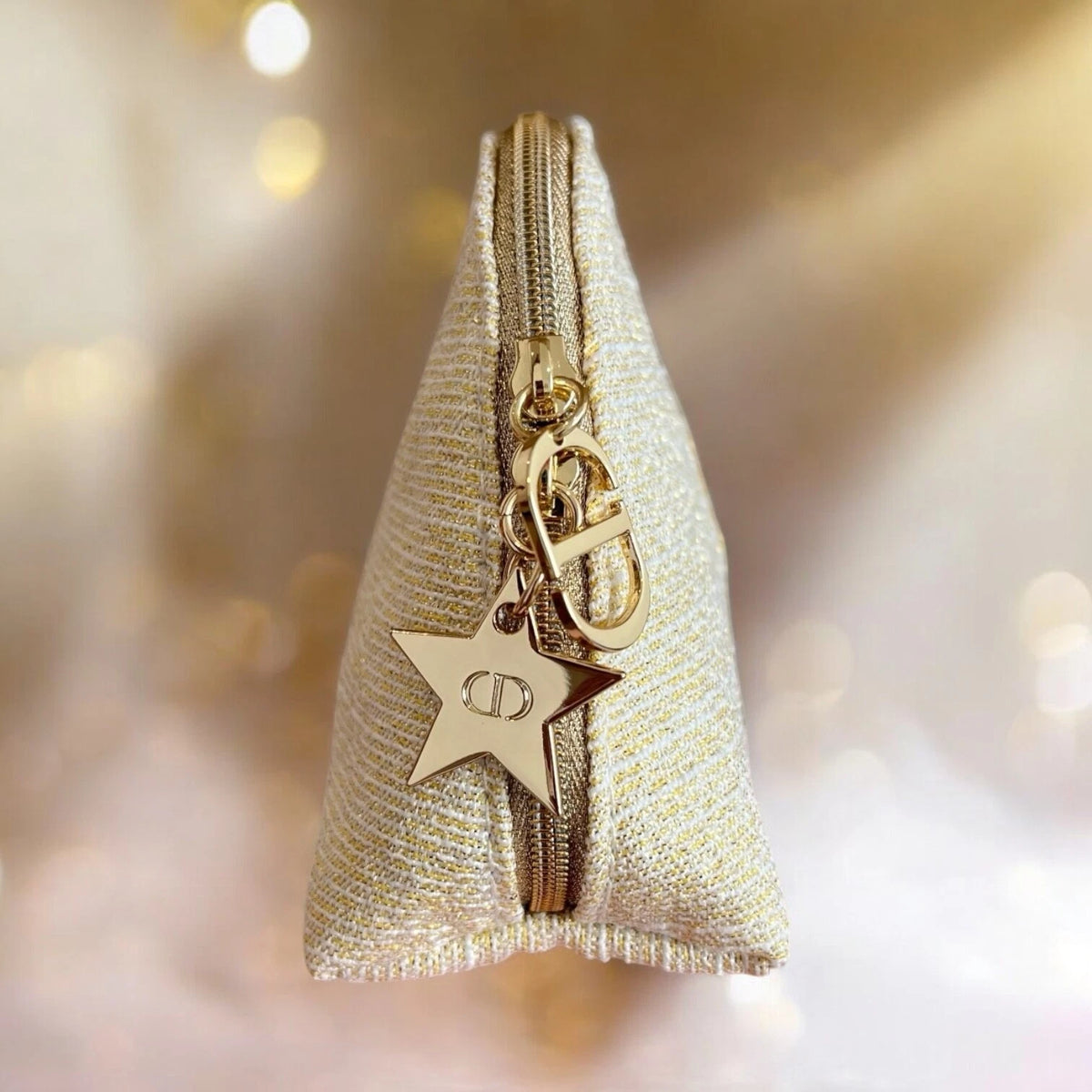 Dior Holiday Limited Edition Embroidered Logo Makeup Pouch