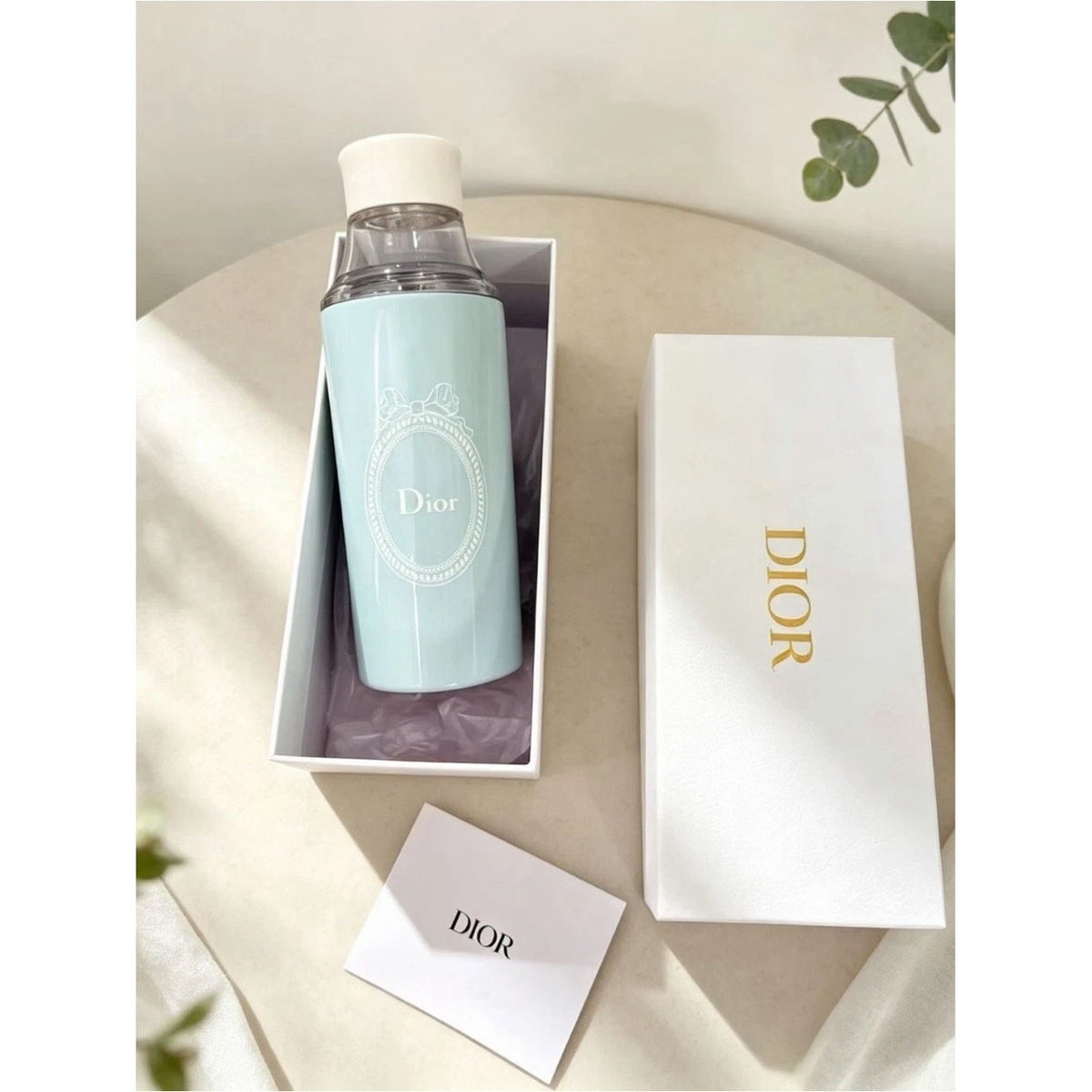 Dior Riviera Cold Brew Glass Cup with Mint Silicone Sleeve