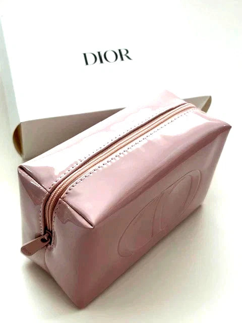 Dior Pink Patent Leather Cosmetic Makeup Bag