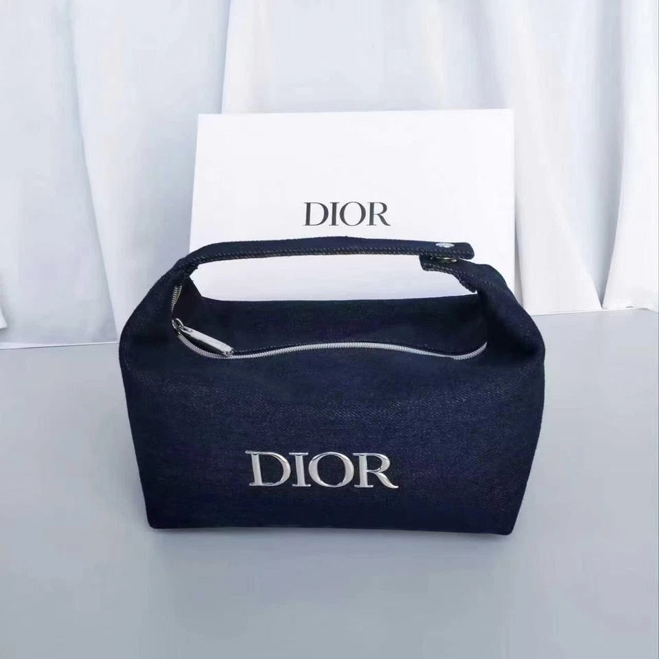 Dior Sauvage Denim Makeup Organizer Bag - Black