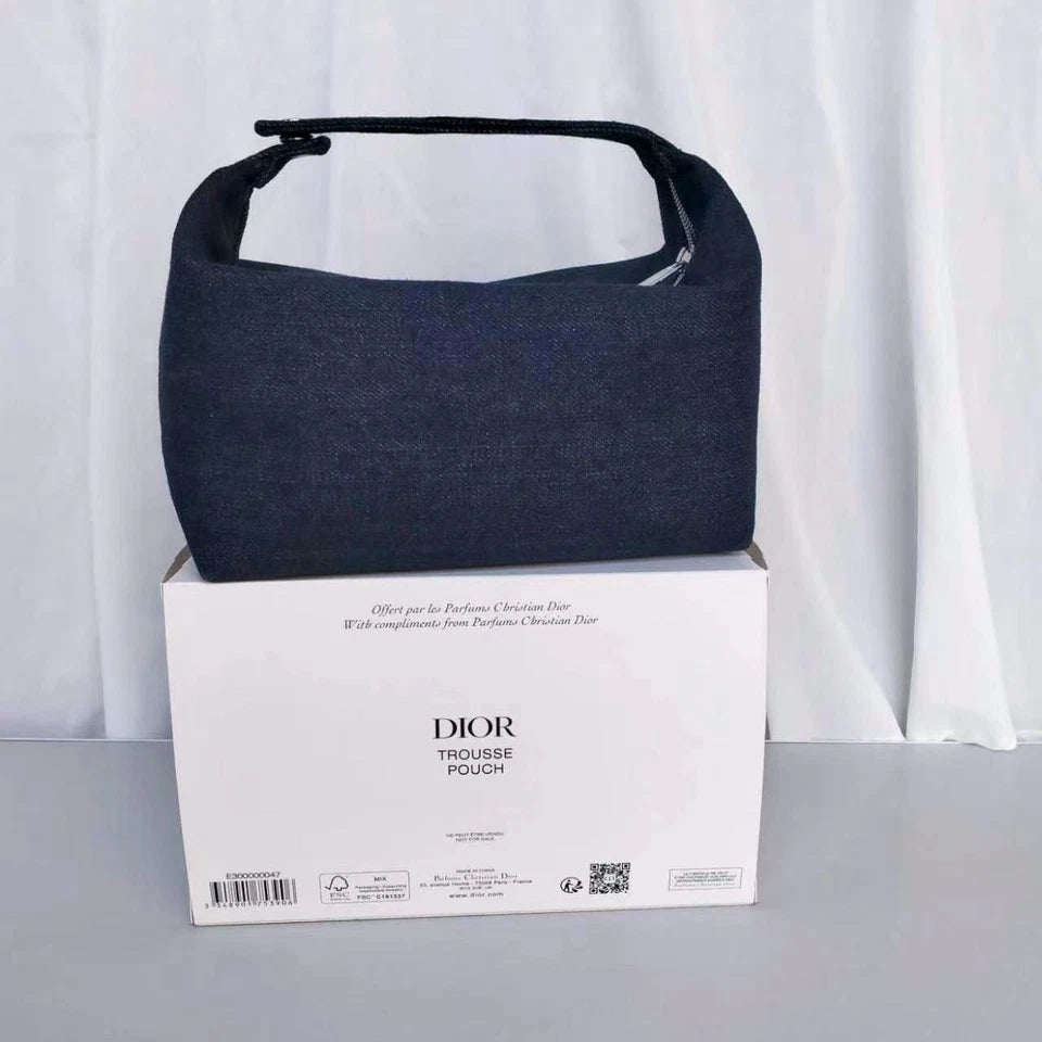 Dior Sauvage Denim Makeup Organizer Bag - Black