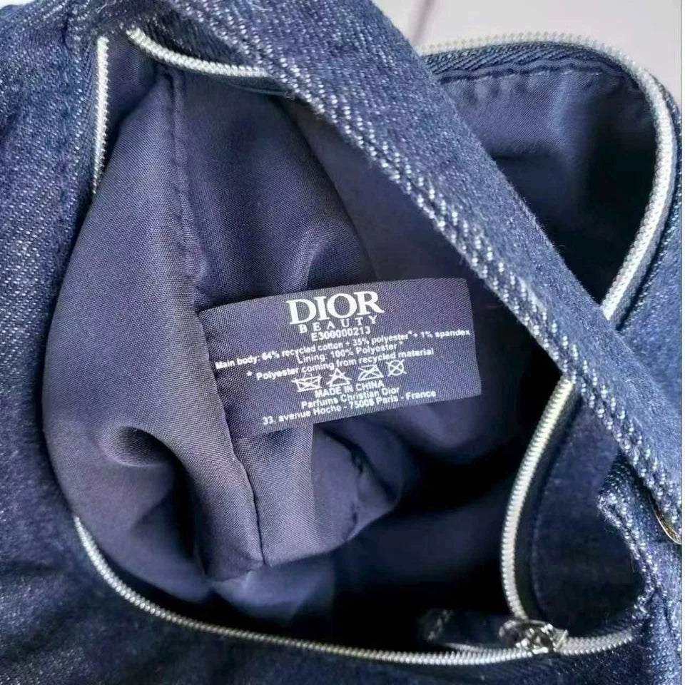 Dior Sauvage Denim Makeup Organizer Bag - Black