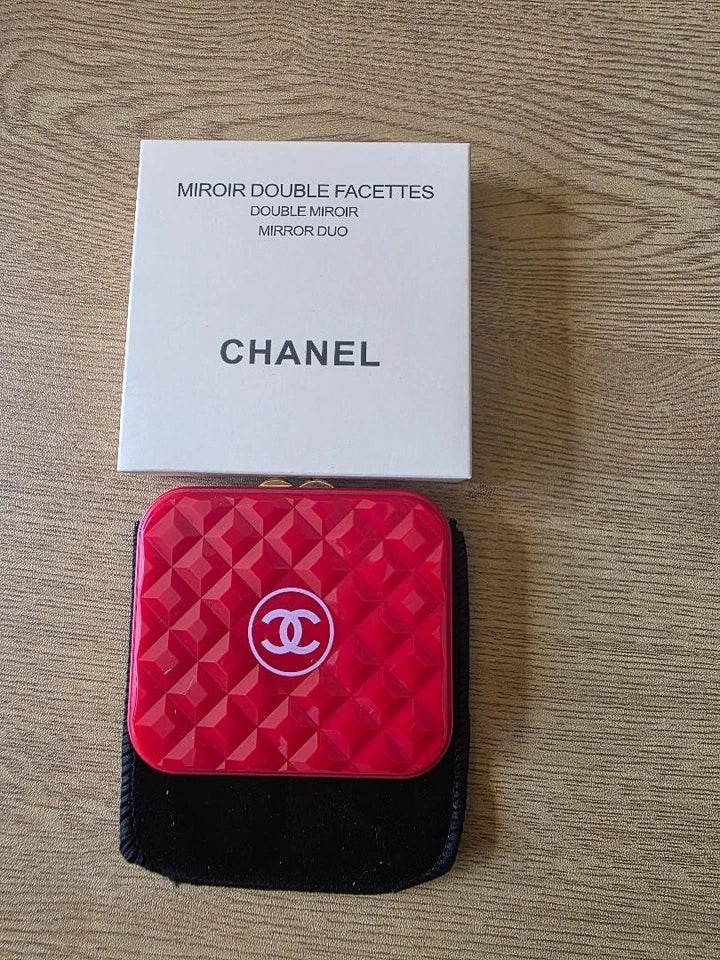 Chanel Quilted Double-Sided Compact Mirror - Red