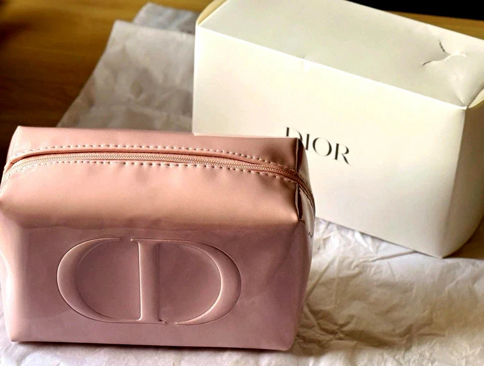 Dior Pink Patent Leather Cosmetic Makeup Bag