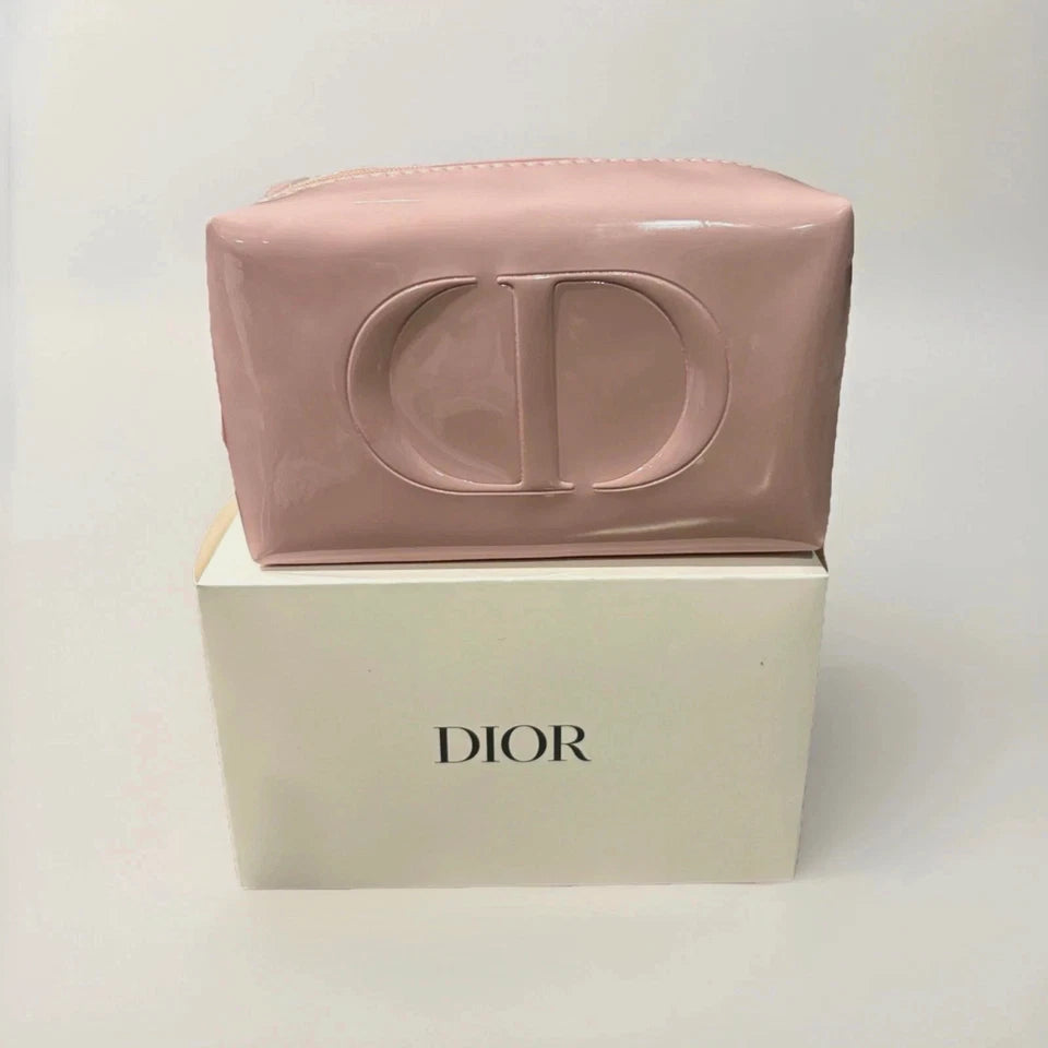 Dior Pink Patent Leather Cosmetic Makeup Bag