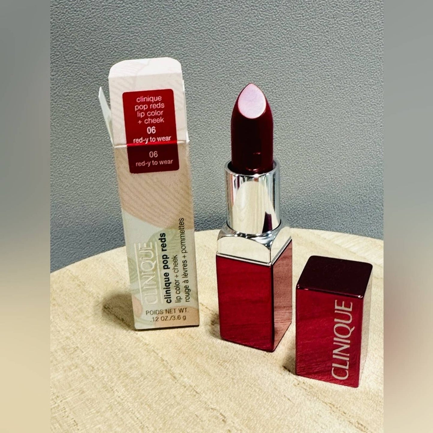 Clinique Lipstick CLEARANCE! Pop Reds Lip Color + Cheek 06 Red-y to Wear