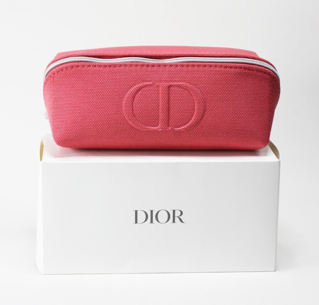 Dior Watermelon Red Canvas Makeup Bag