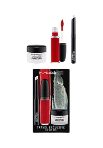 MAC TRAVEL EXCLUSIVE KIT RED Prep + Prime + Lip Scrubtious + Liquid Lipstick